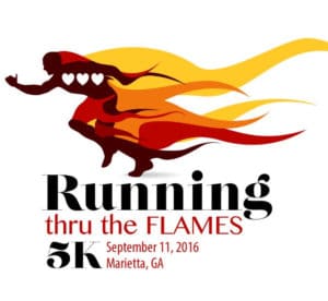 running thru flames logo